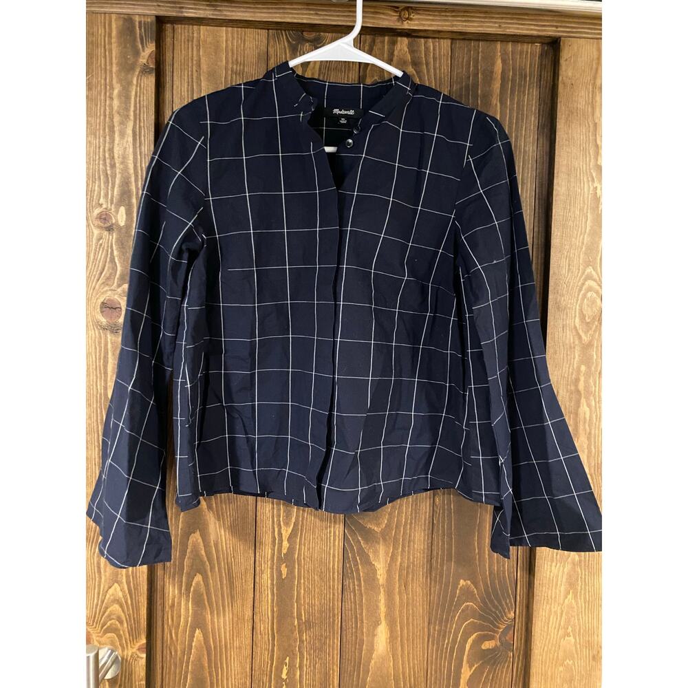 Madewell Windowpane Bell Sleeve Shirt